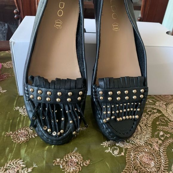Aldo Black Studded Flats - Picture 10 of 11